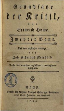 Grundsätze der Kritik, 2