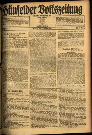 Ausgabe vom Montag, den 02. August 1920.