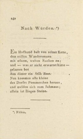 Nach Würden.