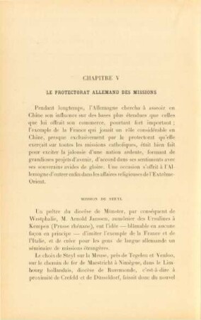 Chapitre V. Le protectorat allemand des missions