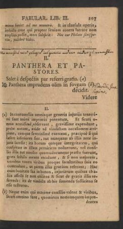 II. Panthera Et Pastores.