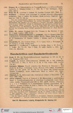 Handschriften und Handschriftenkunde (Nr. 1515-1523)