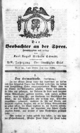 31. Stück, 30. Julius 1855