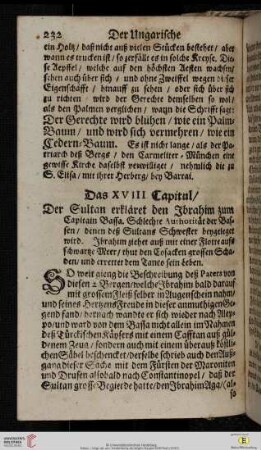Das XVIII. Capitul