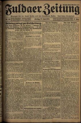 Erste Ausgabe vom Freitag, den 27. Juni 1930.