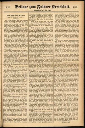 Zweite Ausgabe vom Samstag, den 31. Juli 1897.