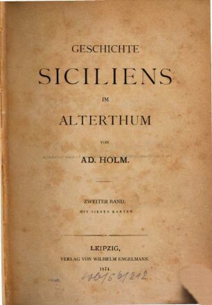 Geschichte Siciliens im Alterthum, 2