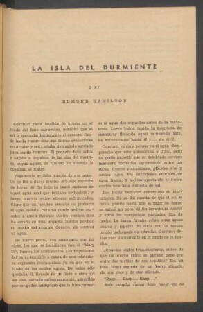 La isla del durmiente