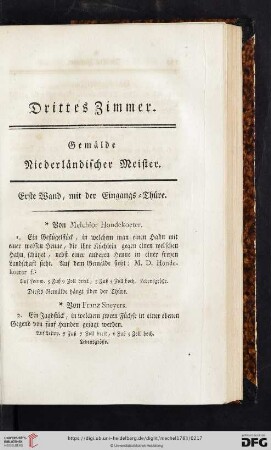 Drittes Zimmer. Gemälde Niederländischen Meister