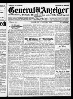 General-Anzeiger für Oberhausen, Sterkrade, Osterfeld und das nordwestliche Industriegebiet. 1921-1930