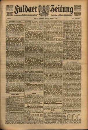 Zweite Ausgabe vom Mittwoch, den 24. Februar 1909.