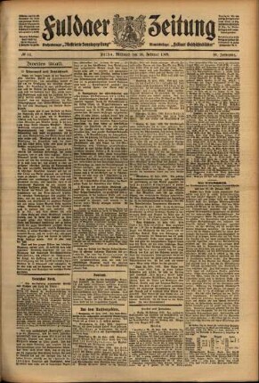 Zweite Ausgabe vom Mittwoch, den 24. Februar 1909.