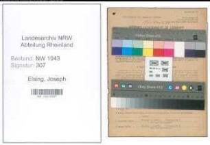 Entnazifizierung Joseph Elsing , geb. 12.09.1904 (Kaufmann)