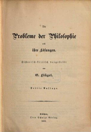 Die Probleme der Philosophie und ihre Lösungen