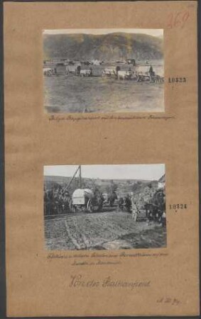 Türkische und deutsche Soldaten einer Proviantkolonne auf dem Marsche in Mazedonien