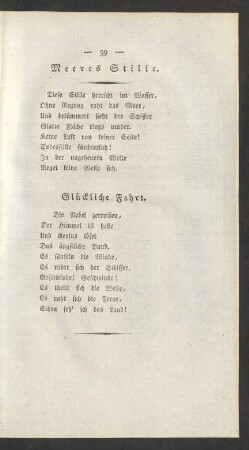 Meeres Stille.