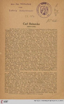 Carl Reinecke 1824 - 1910