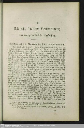 II. Die erste staatliche Verwirklichung des Seminargedankens in Kursachsen