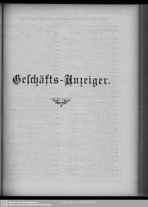 Anzeigen : Geschäfts-Anzeiger