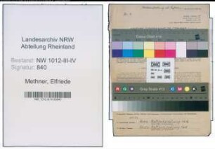Entnazifizierung Elfriede Methner , geb. 19.09.1903 (Lehrerin)