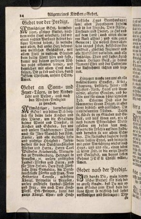 14-23, Gebet vor der Predigt; ...