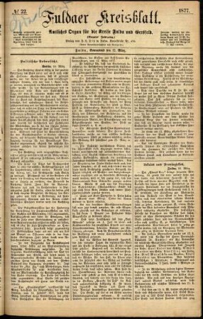 Ausgabe vom Samstag, den 17. März 1877.