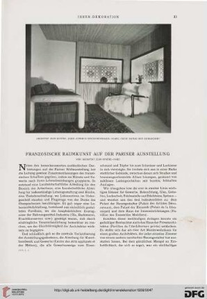 Französische Raumkunst auf der Pariser Ausstellung