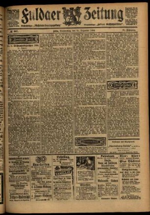 Zweite Ausgabe vom Donnerstag, den 15. Dezember 1904.