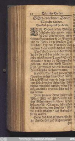 Gott-ergebener Seelen Tägliche Lieder.