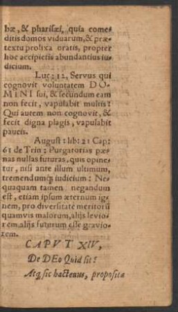 Caput XIV, De Deo Quid sit?
