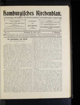 Die Auferstehung Jesu Christi. Von Senior D. Behrmann. II.
