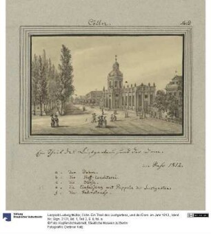 Cölln. Ein Theil des Lustgartens, und der Dom. im Jahr 1812.