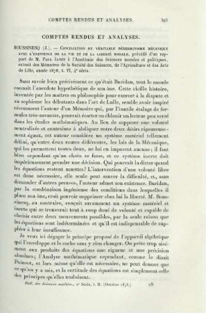 Comptes Rendus et Analyses.