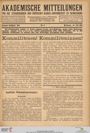 Nr. 6 (30. Juli 1919)