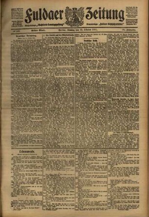 Erste Ausgabe vom Montag, den 23. Oktober 1911.
