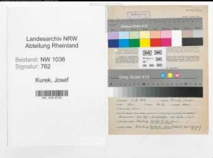 Entnazifizierung Josef Kurek , geb. 21.11.1904 (Bergingenieur)