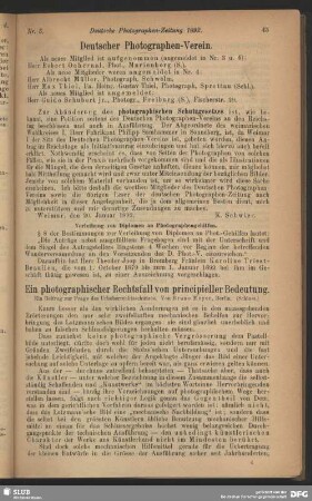 Ein photographischer Rechtsfall von principieller Bedeutung