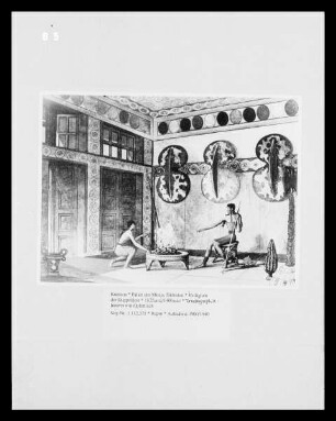Knossos, Palast des Minos: Rekonstruktion des Inneren des Heiligtums der Doppeläxte