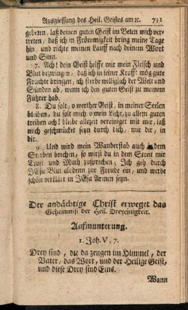 Der andächtige Christ erweget das Geheimniß der heil. Dreyeinigkeit.