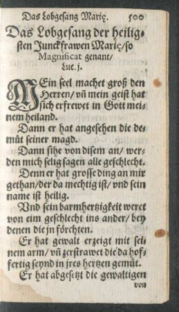 Das Lobgesang der heiligsten Junckfrawen Mariae ...