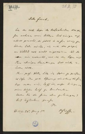 Brief vom 26. März 1850