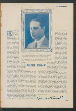 [Autobiografía] : Nuestros escritores: Carlos Muzio Sáenz Peña.