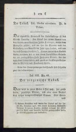 Taf. XIII. Der Tabak: Fig. 66. Der virginische Tabak Fig. 67. Der asiatische oder Bauern-Tabak Fig. 68. Der Mandelbaum