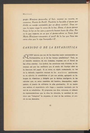Cándido o de la estadística