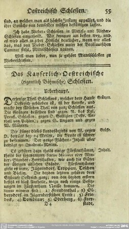 Das Kayserlich-Oestreichische (eigentlich Böhmische) Schlesien