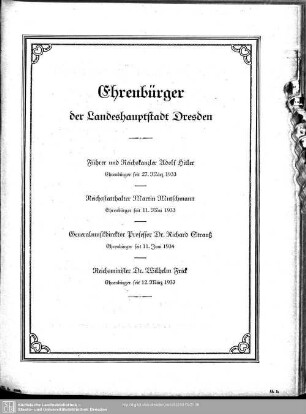 Ehrenbürger der Landeshauptstadt Dresden