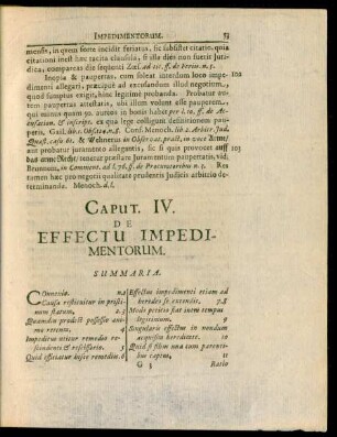 Caput. IV. De Effectu Impedimentorum.
