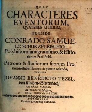 Characteres Eventorum, Quatenus Utilium