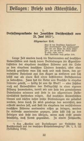 Beilagen: Briefe und Aktenstücke