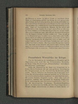 Französisch Westafrika im Kriege.